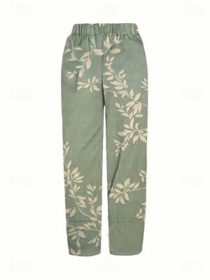 Boho Wide Leg Floral High Waist Ankle-Length Chinos - Image 15