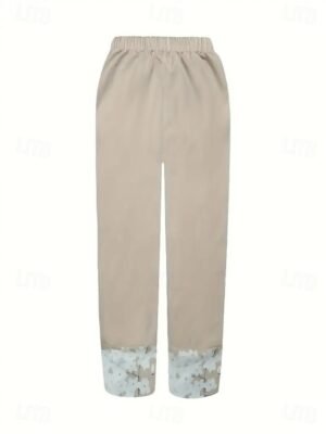 Boho Wide Leg Floral High Waist Ankle-Length Chinos - Image 3