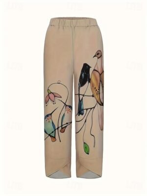 Boho Wide Leg Floral High Waist Ankle-Length Chinos - Image 6