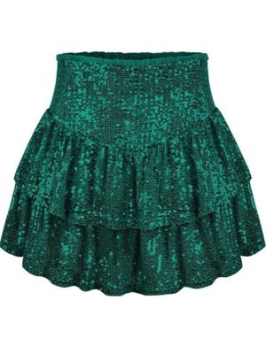 Carnival High Waist Layered Sequin Mini Skirt - Image 16
