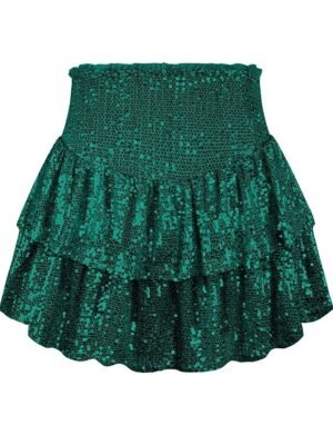 Carnival High Waist Layered Sequin Mini Skirt - Image 17