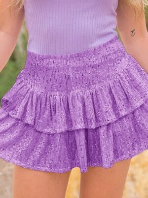 Carnival High Waist Layered Sequin Mini Skirt - Image 7
