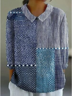 Casual A Line Graphic V Neck Long Sleeve Midi Dress - Image 11