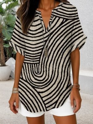 Casual A Line Graphic V Neck Long Sleeve Midi Dress - Image 22