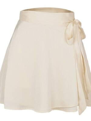 Casual A Line Solid High Waist Mini Skirt - Image 16