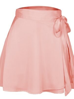 Casual A Line Solid High Waist Mini Skirt - Image 6