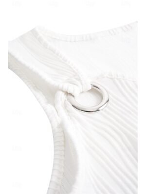 Casual Asymmetrical Striped One-Shoulder Sleeveless Camisole Top - Image 16
