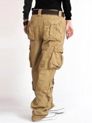 Casual Baggy Micro-Elastic Full Length Cargo Trousers - Image 5