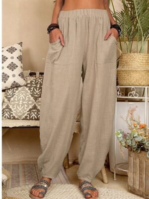 Plain Cotton Linen Pant