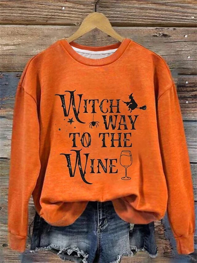 Casual Basic Letter Round Neck Long Sleeve Pullover - Image 1