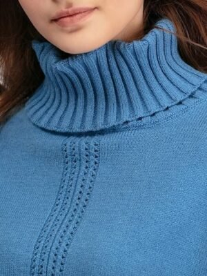 Casual Basic Solid Turtleneck Long Sleeve Sweater Co-ords - Image 3