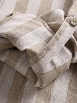 Casual Basic Striped Shirt Collar Long Sleeve Shirt - Image 12