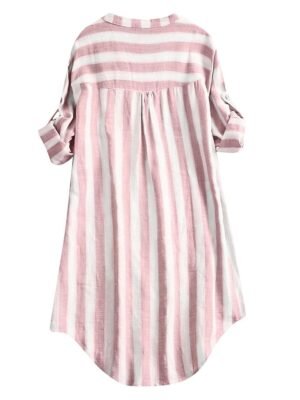 Casual Basic Striped Shirt Collar Long Sleeve Shirt - Image 5