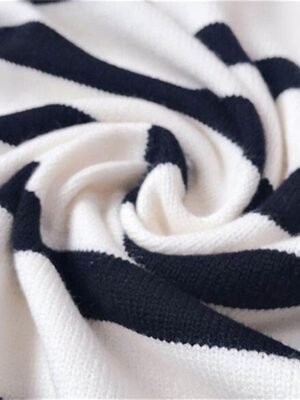 Casual Basic Striped Turtleneck Long Sleeve Knit Jumper - Image 5