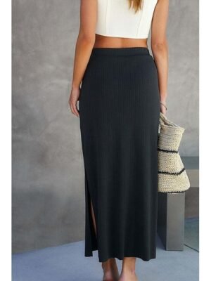 Casual Bodycon Plain Mid Rise Midi Skirt - Image 12
