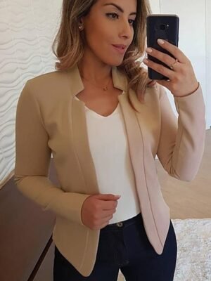 Casual Clean Fit Long Sleeve Cardigan Blazer - Image 10