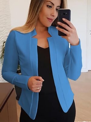 Casual Clean Fit Long Sleeve Cardigan Blazer - Image 14