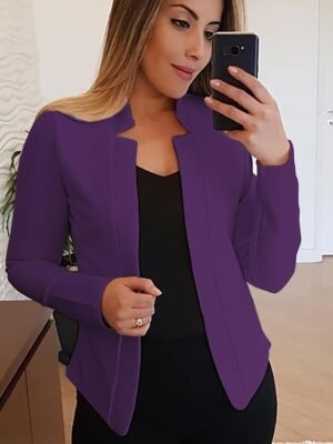 Casual Clean Fit Long Sleeve Cardigan Blazer - Image 18