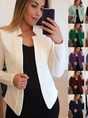 Casual Clean Fit Long Sleeve Cardigan Blazer - Image 2