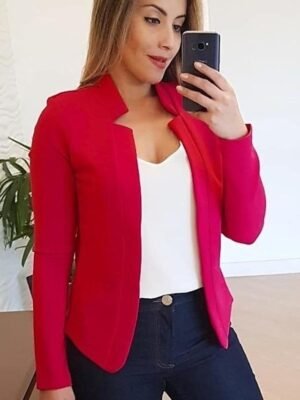 Casual Clean Fit Long Sleeve Cardigan Blazer - Image 4