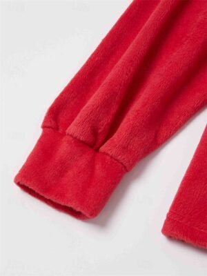 Casual Comfort Fit Plain High Neck Long Sleeve Plush Blouse - Image 5