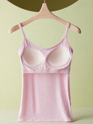 Casual Comfort Fit Solid Adjustable Spaghetti Strap Tank Top - Image 7