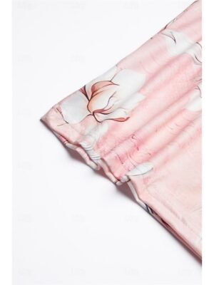 Casual Comfort Floral Print Round Neck Short Sleeve T-Shirt and Shorts Set - Image 11