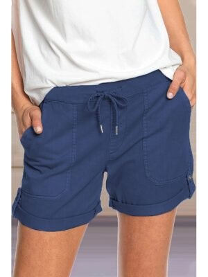 Casual Comfort Plain Elastic Waist Short Shorts - Image 9