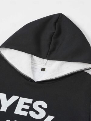 Casual Cozy Phrase Print Hooded Long Sleeve Loungewear Set - Image 22