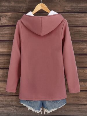 Casual Cozy Phrase Print Hoodie Long Sleeve Two Piece Loungewear Set - Image 1