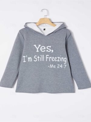 Casual Cozy Phrase Print Hoodie Long Sleeve Two Piece Loungewear Set - Image 4