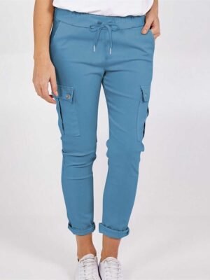 Casual Full Length Plain Mid Waist Cargo Trousers - Image 3