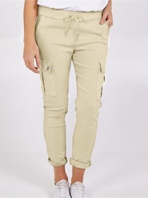 Casual Full Length Plain Mid Waist Cargo Trousers - Image 5