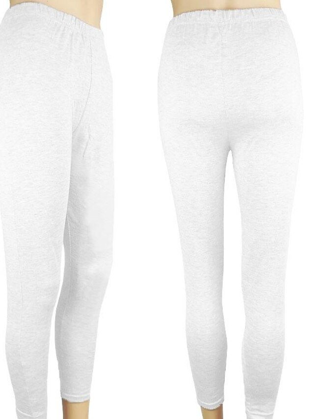 Casual Full Length Plain Mid Waist Leggings - Image 11