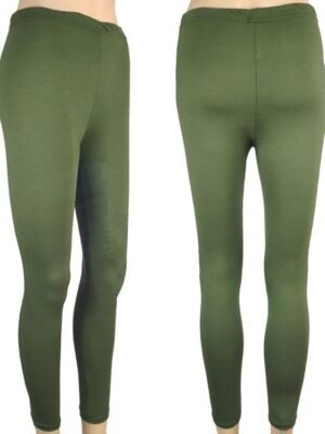 Casual Full Length Plain Mid Waist Leggings - Image 14