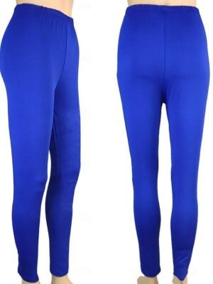Casual Full Length Plain Mid Waist Leggings - Image 3