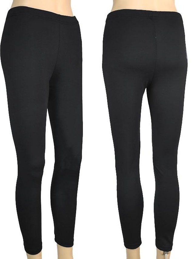 Casual Full Length Plain Mid Waist Leggings - Image 8