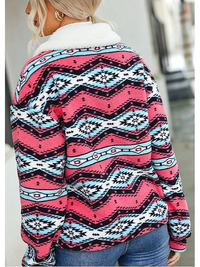 Casual Long Sleeve Crew Neck Pink Tunic Shrug - Image 2