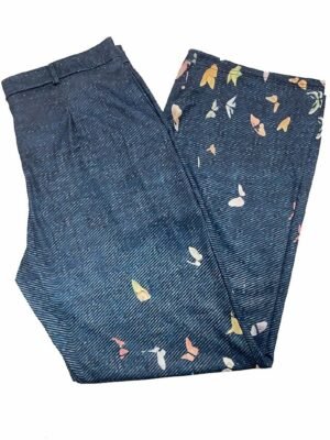 Casual Loose 3D Floral Mid Waist Full Length Flared Trousers - Image 3