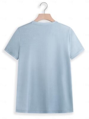 Casual Loose Cat 3D Print Round Neck Short Sleeve Novelty Tee - Image 20