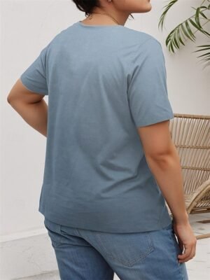 Casual Loose Cat 3D Print Round Neck Short Sleeve Novelty Tee - Image 23