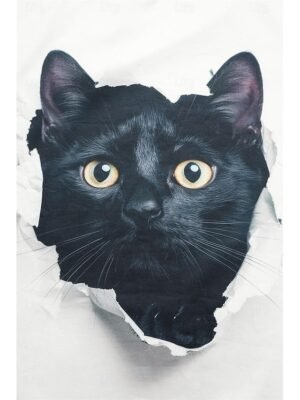 Casual Loose Cat 3D Print Round Neck Short Sleeve Novelty Tee - Image 7