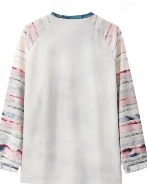 Casual Loose Cat Print Round Neck Long Sleeve Top - Image 2