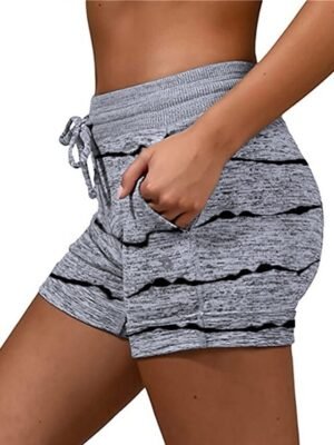 Casual Loose Elastic Waist Lounge Pocket Shorts - Image 2