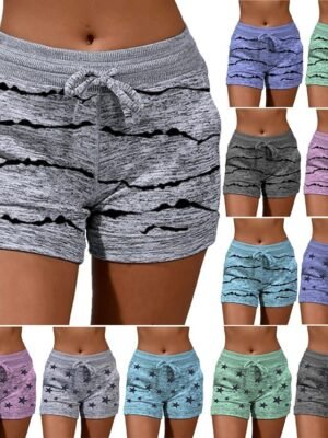 Casual Loose Elastic Waist Lounge Pocket Shorts - Image 3