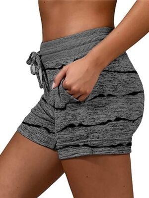 Casual Loose Elastic Waist Lounge Pocket Shorts - Image 5