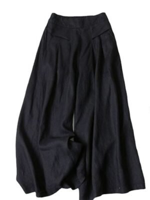 Casual Loose Fit Classic Wide Leg Full Length Trousers - Image 2