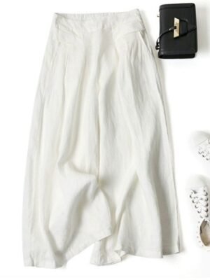 Casual Loose Fit Classic Wide Leg Full Length Trousers - Image 5