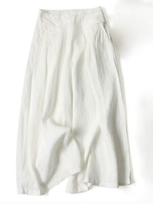 Casual Loose Fit Classic Wide Leg Full Length Trousers - Image 6