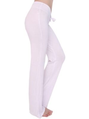 Casual Loose Fit Flare Leg Drawstring Yoga Pants - Image 12